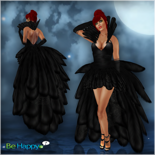 !BH ~ Feathers Dress ~ Black